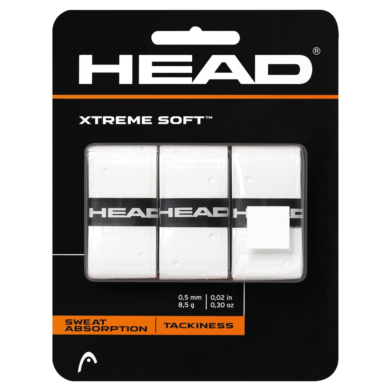 Head Xtreme Soft Overgrip 3 Pack (White) 1 Head Xtreme Soft Overgrip 3 Pack (White)