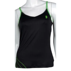Prince Womens Spaghetti Strap Tank Top (Black/Green)