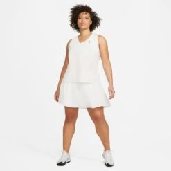 Nike Women's Dri-FIT Club Tennis Skirt (White/Black) -Head Store DB5935 100 PHSYM005 3144