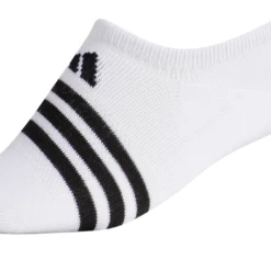Adidas Women's Superlite 3 Stripe No-Show Socks (Black/Grey/White) -Head Store EW9821 HDW photo detail 2 white