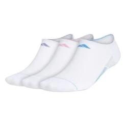 Adidas Women's Superlite 3 Stripe No-Show Socks (White)