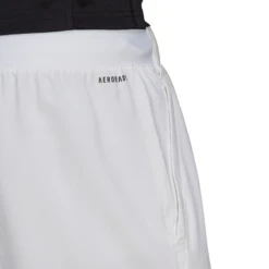 Adidas Men's Club Stretch Woven 7-Inch Shorts (White/Black) -Head Store GH7222 APP on model detail 1 white