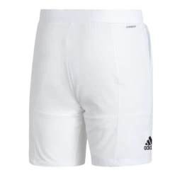 Adidas Men's Club Stretch Woven 7-Inch Shorts (White/Black) -Head Store GH7222 APP photo back center white
