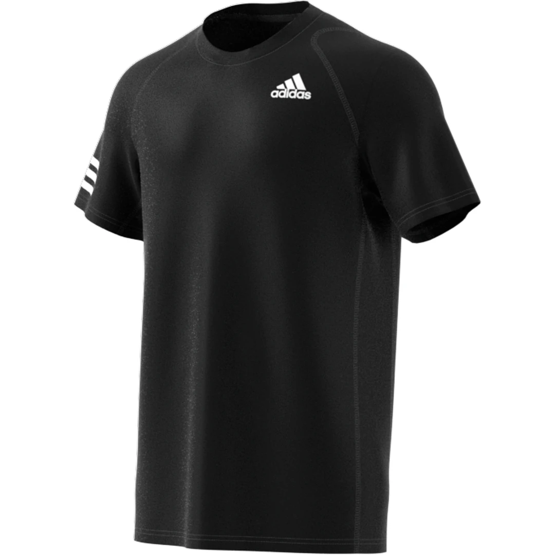 Adidas Men's 3 Stripes Club Top (Black) 5 Adidas Men's 3 Stripes Club Top (Black) - Image 5