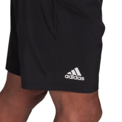 Adidas Men's Club Stretch Woven 7-Inch Shorts (Black/White) -Head Store GL5409 APP on model detail 2 white 6d26e8d4 92fb 47e4 9627 2c4f93daa2a8