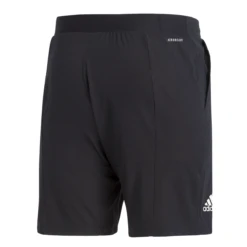 Adidas Men's Club Stretch Woven 7-Inch Shorts (Black/White) -Head Store GL5409 APP photo back center white 09bac204 5252 4e4a 988f bea9923e94d9