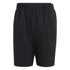 Adidas Men's Club Stretch Woven 7-Inch Shorts (Black/White) -Head Store GL5409 APP photo front white 666c58b4 ff46 4c13 9b92 0f896b0ff14b