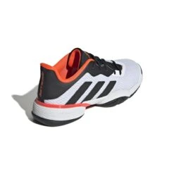 Adidas Barricade Junior Tennis Shoe (White/Black/Red) -Head Store GW2996 7 FOOTWEAR Photography BackLateralTopView white