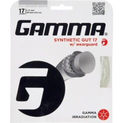 Gamma Synthetic Gut 17/1.27 With Wearguard Tennis String (White)