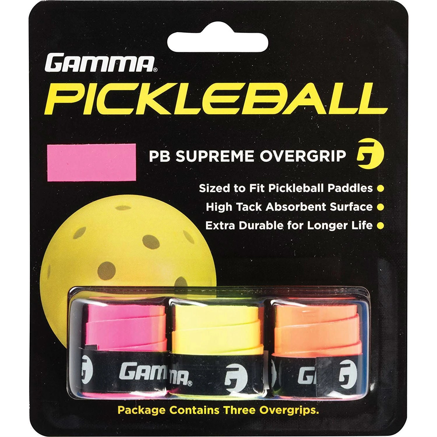 Gamma Pickleball Supreme Overgrip 3 Pack (Assorted) 1 Gamma Pickleball Supreme Overgrip 3 Pack (Assorted)