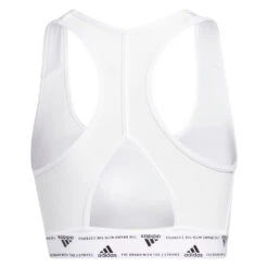 Adidas Women's Powerreact Training Medium Support Bra (White) -Head Store HC7849 3 APPAREL Photography BackCenterView transparent
