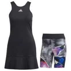 Adidas Women's US Series Y-Dress (Black/Clear Pink) -Head Store HF6329 2 APPAREL Photography FrontView white