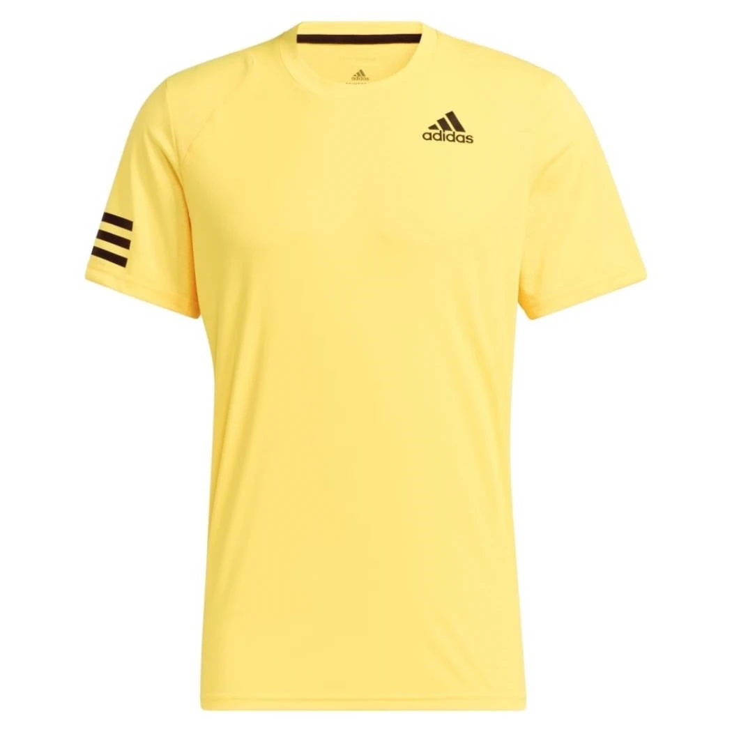 Adidas Men's Club 3 Stripes Top (Yellow) 1 Adidas Men's Club 3 Stripes Top (Yellow)