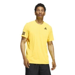 Adidas Men's Club 3 Stripes Top (Yellow) 7 Adidas Men's Club 3 Stripes Top (Yellow) -Head Store HN3903 3 APPAREL OnModel StandardView white