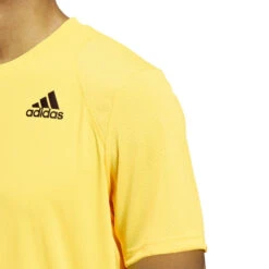 Adidas Men's Club 3 Stripes Top (Yellow) 9 Adidas Men's Club 3 Stripes Top (Yellow) -Head Store HN3903 7 APPAREL OnModel DetailView1 white