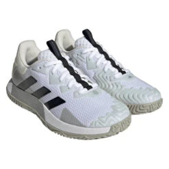 Adidas SoleMatch Control Men's Tennis Shoe (White/Black) -Head Store HQ8436 6 FOOTWEAR Photography FrontLateralTopView transparent