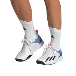 Adidas Courtflash Speed Men's Tennis Shoe (White/Black) -Head Store HQ8481 11 FOOTWEAR OnModel FrontView transparent