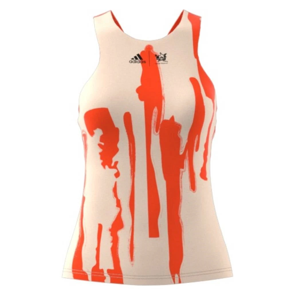 Adidas Women's NY Y-Tank Top (Ecru Tint/Impact Orange) 2 Adidas Women's NY Y-Tank Top (Ecru Tint/Impact Orange) - Image 2