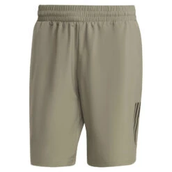 Adidas Men's 3 Stripe 7-inch Club Shorts (Khaki) -Head Store HT7167 2 APPAREL Photography FrontCenterView transparent