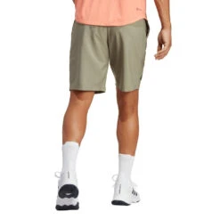 Adidas Men's 3 Stripe 7-inch Club Shorts (Khaki) -Head Store HT7167 4 APPAREL OnModel BackView transparent 1