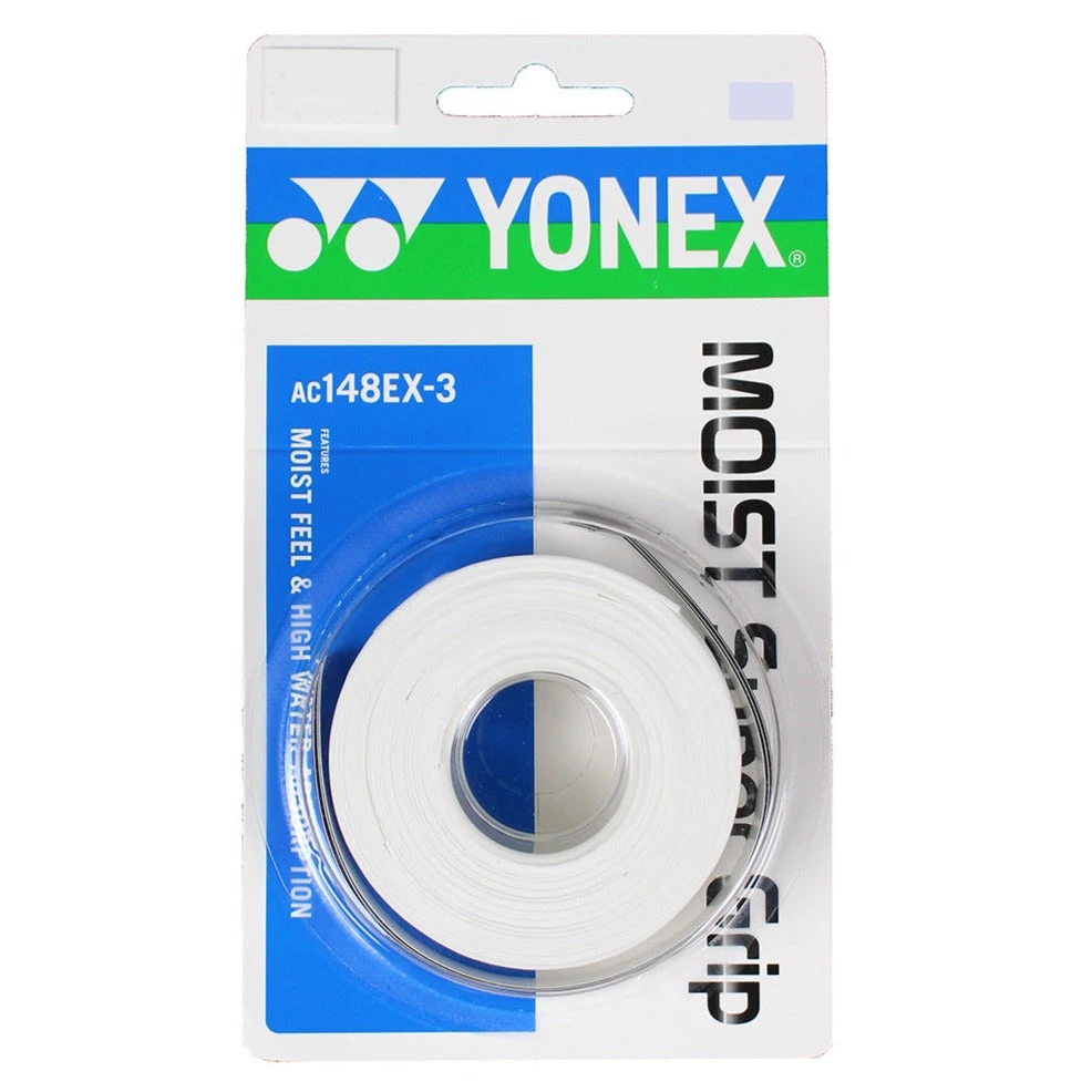 Yonex Moist Super Grip Overgrip 3 Pack (White) 1 Yonex Moist Super Grip Overgrip 3 Pack (White)