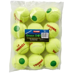 Tourna Green Stage 1 Junior Tennis Balls - 12/Bag
