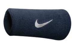 Nike Swoosh Doublewide Wristbands (Obsidian/White)