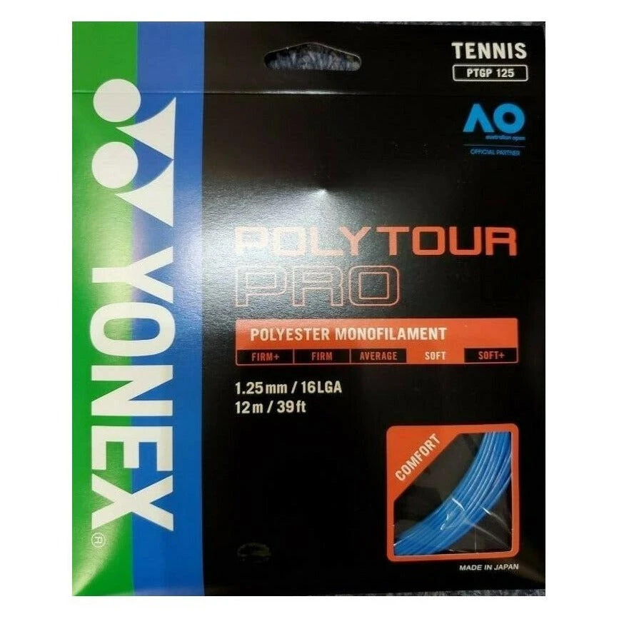 Yonex Poly Tour Pro 16L/1.25 Tennis String (Blue) 1 Yonex Poly Tour Pro 16L/1.25 Tennis String (Blue)