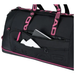 Head Coco Duffel 8 Pack Racquet Bag (Black/Pink) 7 Head Coco Duffel 8 Pack Racquet Bag (Black/Pink) -Head Store Presentation 283651 Coco Duffle Bag BKPK 4 1