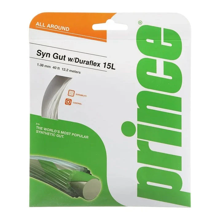 Prince Synthetic Gut 15L/1.35 Duraflex Tennis String (White) 1 Prince Synthetic Gut 15L/1.35 Duraflex Tennis String (White)