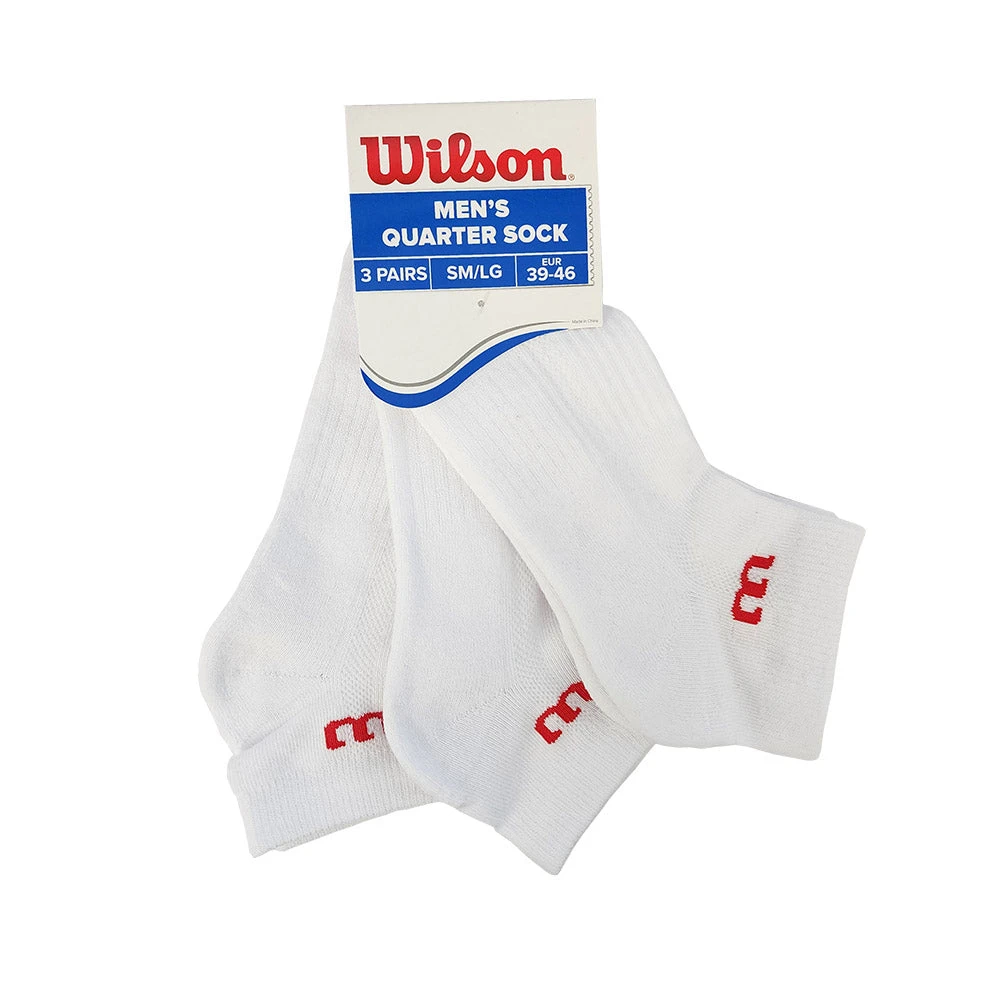 Wilson Men's Quarter Socks 3 Pack (White) 3 Wilson Men's Quarter Socks 3 Pack (White) - Image 3