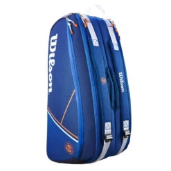 Wilson Super Tour 9 Pack Roland Garros Racquet Bag (Blue/Clay) -Head Store Wilson Roland Garros Super Tour 9PK Blue Orange 2