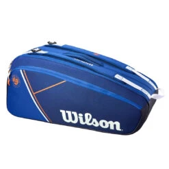 Wilson Super Tour 9 Pack Roland Garros Racquet Bag (Blue/Clay) -Head Store Wilson Roland Garros Super Tour 9PK Blue Orange 3