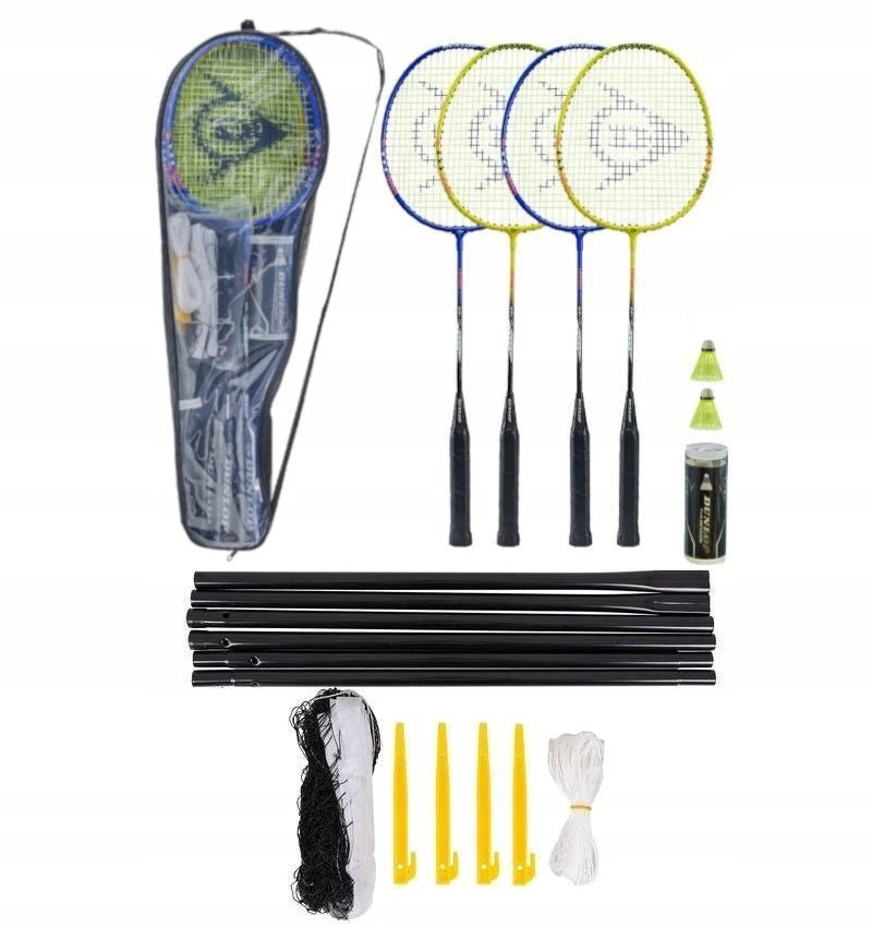 Dunlop Nitro-Star Ssx 1.0 - 4 Player Badminton Set (4 Racquets, 2 Shuttles, Pole, Net) 1 Dunlop Nitro-Star Ssx 1.0 - 4 Player Badminton Set (4 Racquets, 2 Shuttles, Pole, Net)