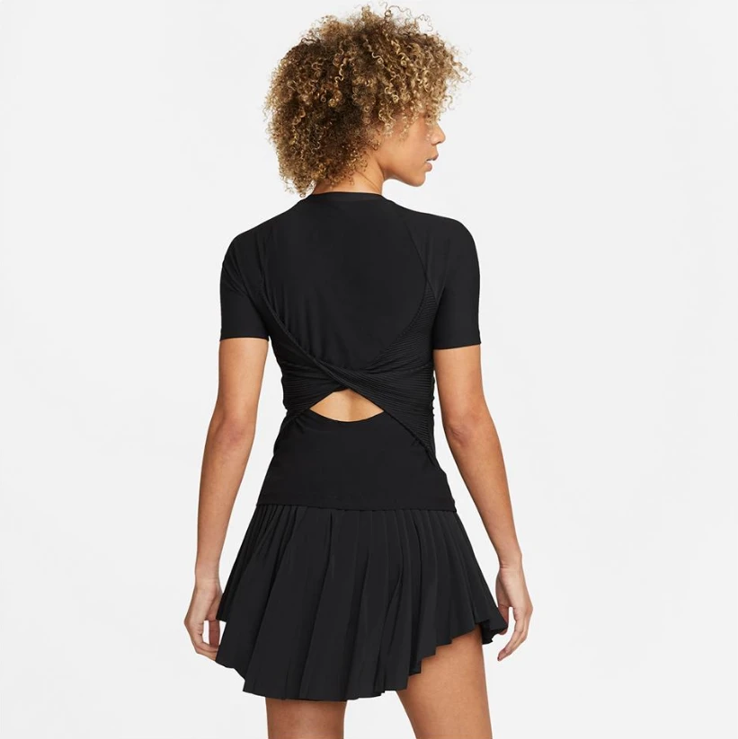 Nike Women's Dri-FIT Advantage Top (Black/White) 2 Nike Women's Dri-FIT Advantage Top (Black/White) - Image 2