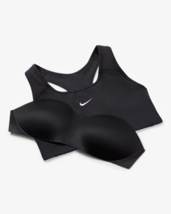 Nike Women's Dri-FIT Swoosh Medium Support 1 Piece Pad Sports Bra (Black/White) -Head Store dri fit swoosh support 1 piece pad sports bra mx9N8j 5c7d79bb 1590 47dd 896a fbf7a97dda6f