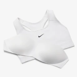 Nike Women's Dri-FIT Swoosh Medium Support 1 Piece Pad Sports Bra (White/Black) -Head Store dri fit swoosh support 1 piece pad sports bra mx9N8j 6e5c250c fb79 4f15 804a 55cb63718b6d