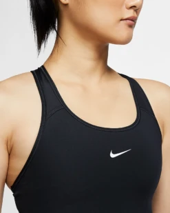 Nike Women's Dri-FIT Swoosh Medium Support 1 Piece Pad Sports Bra (Black/White) -Head Store dri fit swoosh support 1 piece pad sports bra mx9N8j b4b9eceb e6e5 4fba 9e70 4fb4905afae9