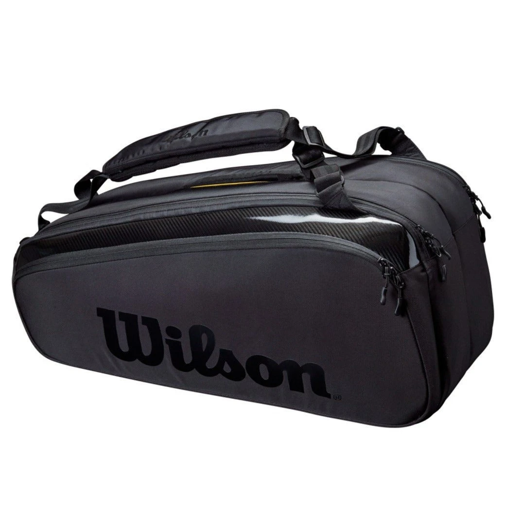 Wilson Pro Staff V13 Super Tour 9 Pack Racquet Bag (Black) 1 Wilson Pro Staff V13 Super Tour 9 Pack Racquet Bag (Black)