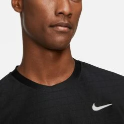 Nike Men's Dri-FIT Advantage Top (Black/White) -Head Store nikecourt dri fit advantage tennis top nMfLLW 2