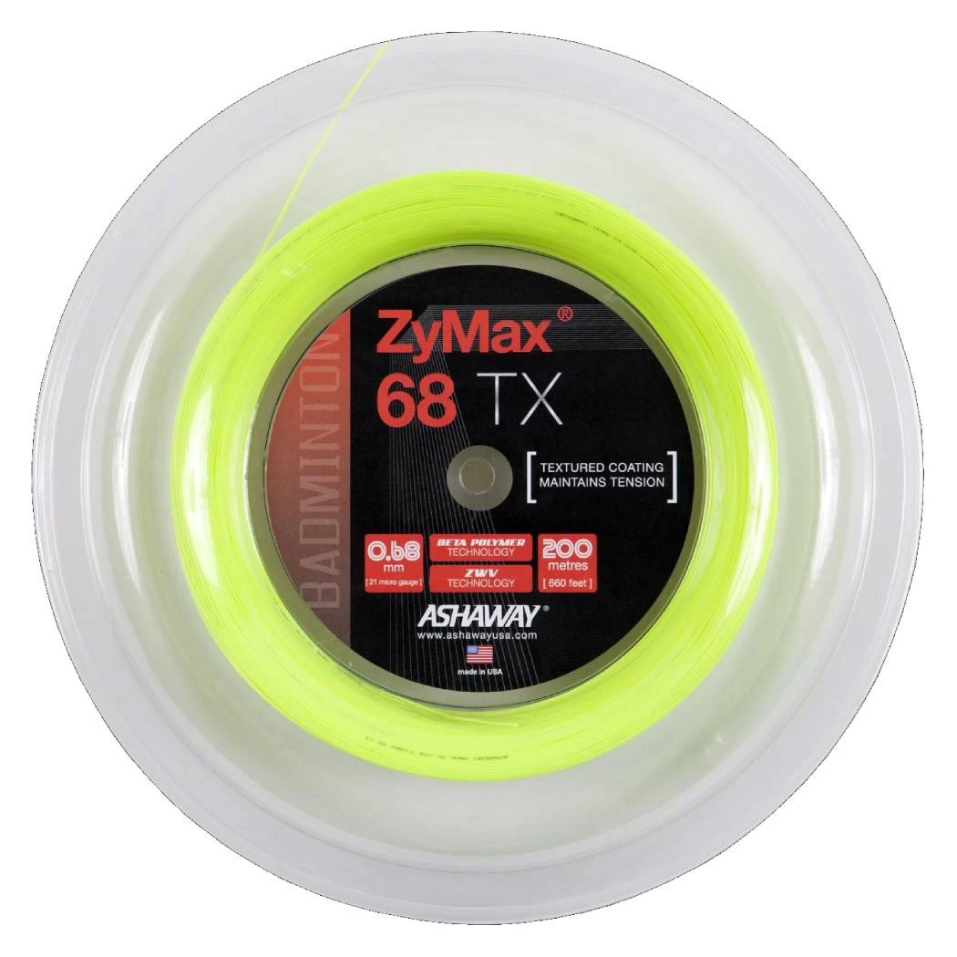 Ashaway ZyMax 68 TX Badminton String Reel (Optic Yellow) 1 Ashaway ZyMax 68 TX Badminton String Reel (Optic Yellow)