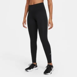 Nike Women's Dri-FIT One Women's Mid-Rise Tight (Black/White)